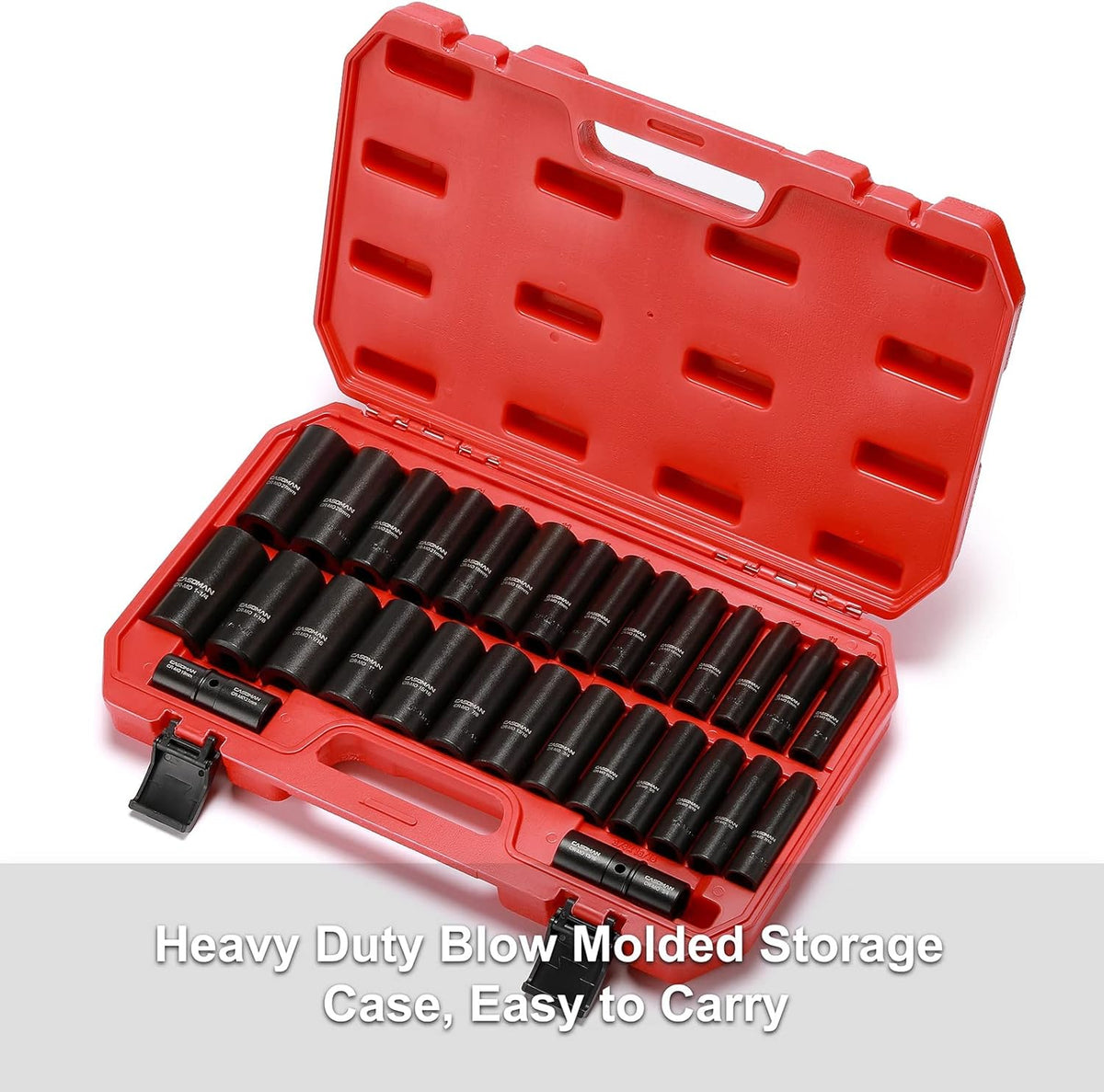 1/2-Inch 29 Pieces Deep Impact Socket Set, CR-MO, Metric & SAE B58018