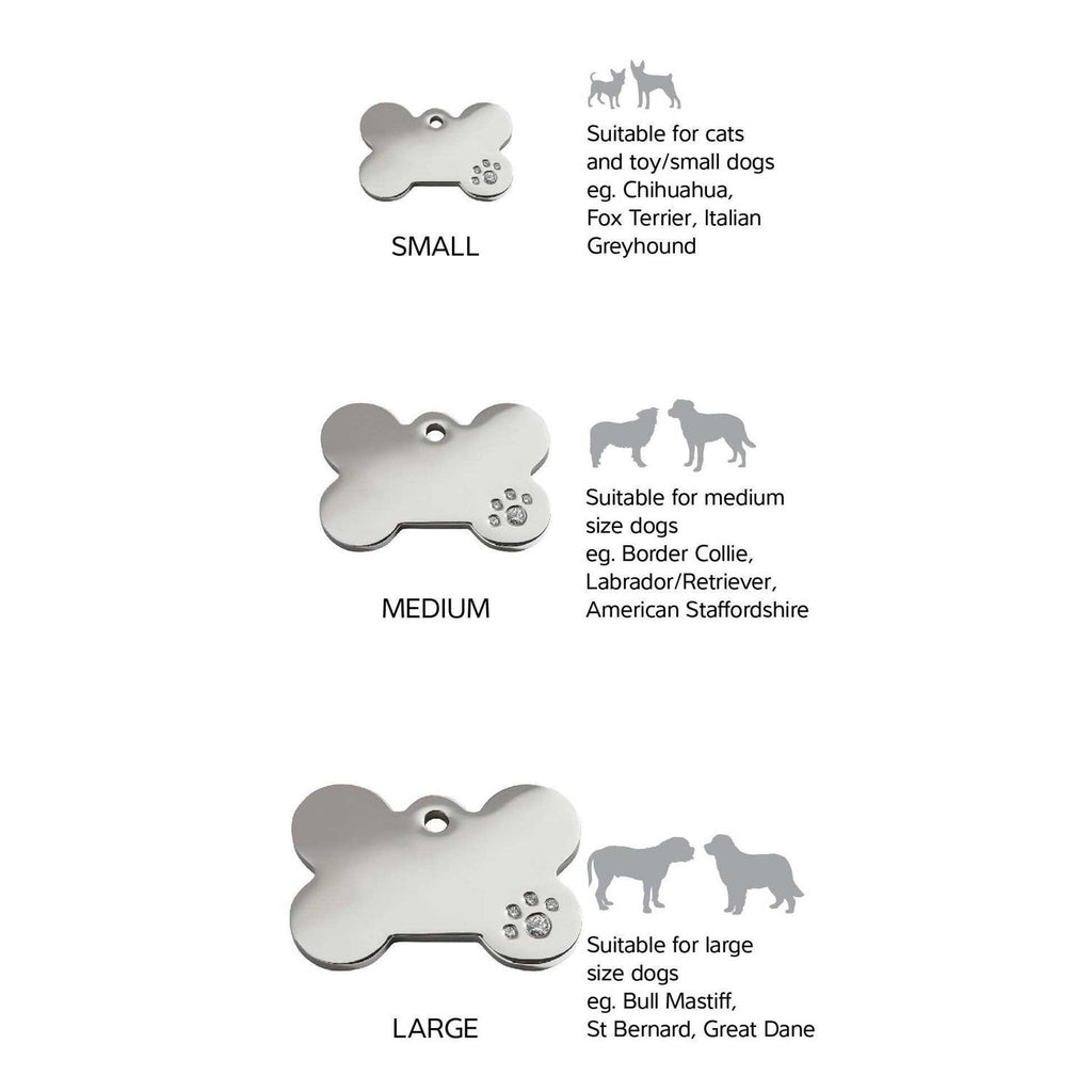 Diamante Pet ID Tag Bone Y2561
