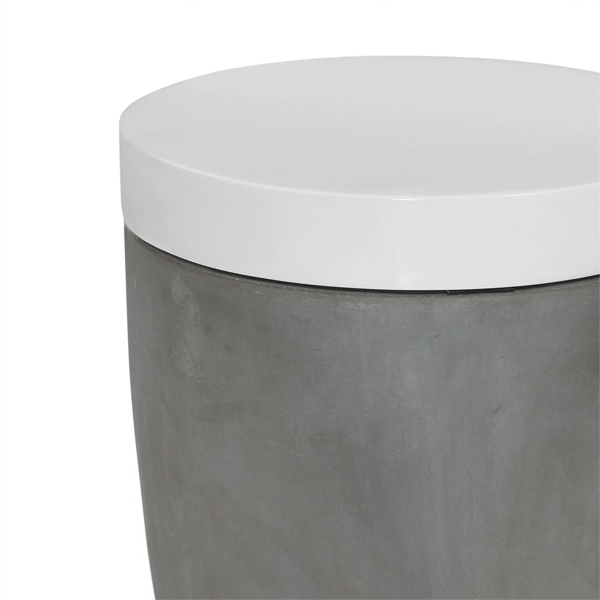 Concrete Stone Accent Table in Gray and White I7273