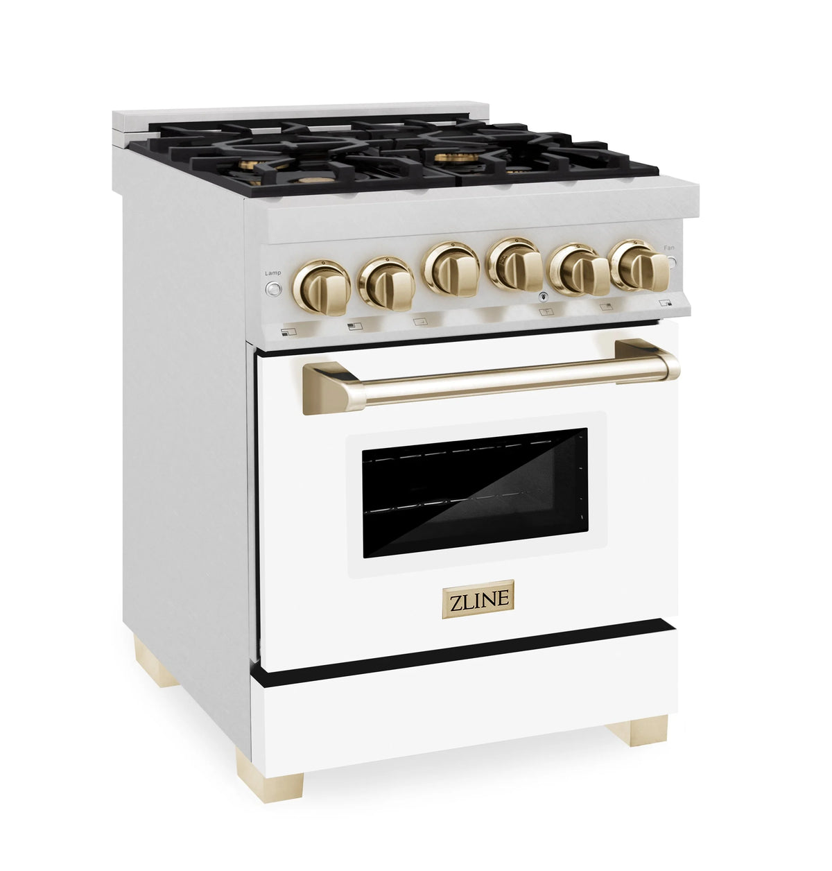 24 in. Gas Range with Gas Oven in Stainless Steel with White Matte Door E6758