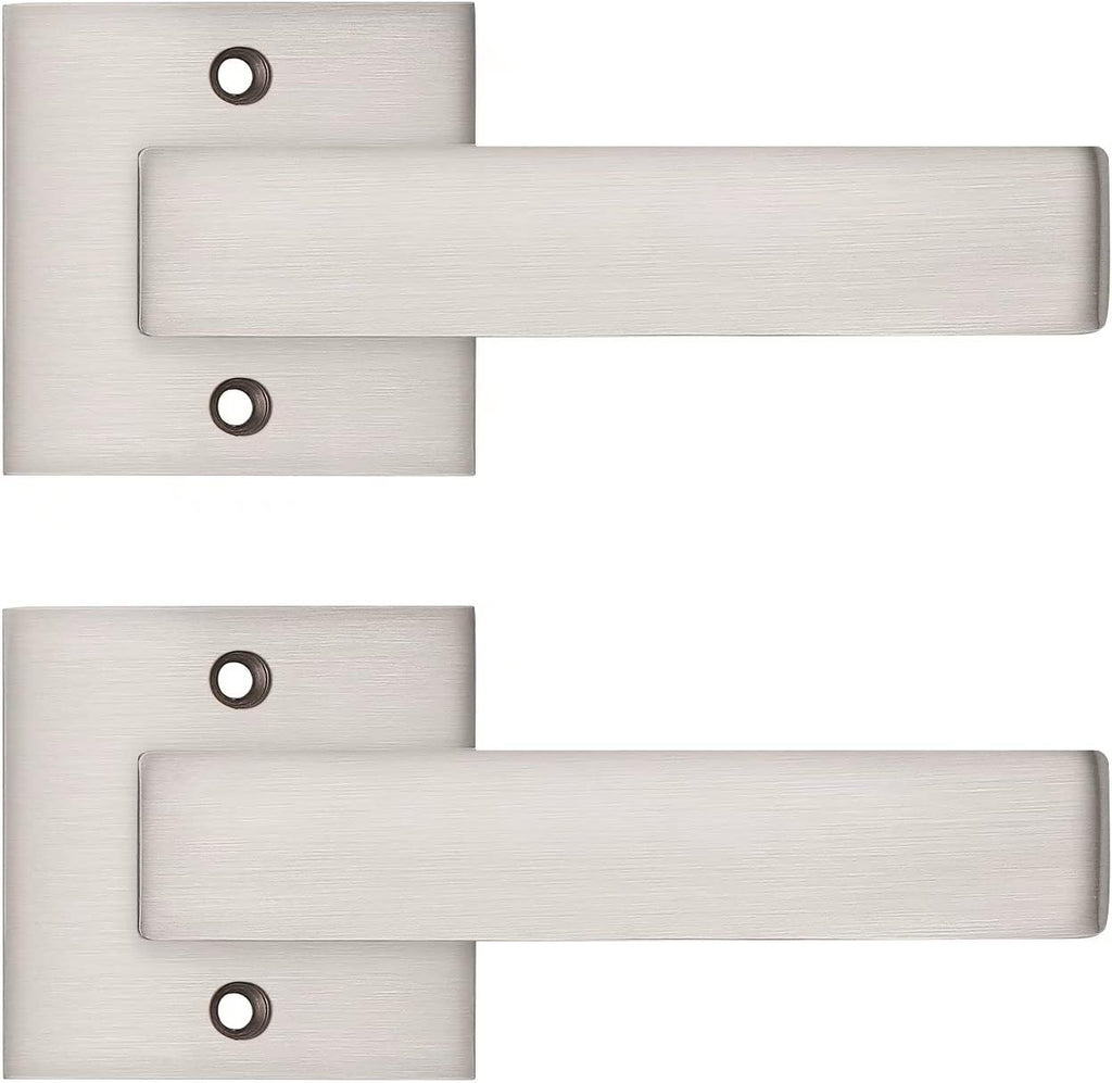 10 Pack Square Door Lever Passage Door Knob Lockset in Satin Nickel N52253