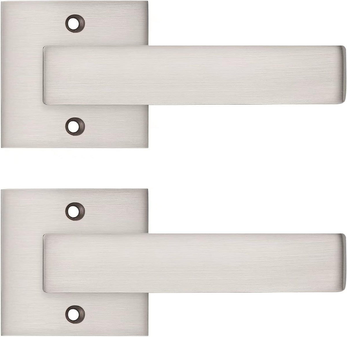 10 Pack Square Door Lever Passage Door Knob Lockset in Satin Nickel N52253