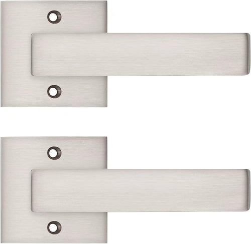 10 Pack Square Door Lever Passage Door Knob Lockset in Satin Nickel N52253