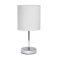 White Mini Table Lamp with Fabric Shade A28047