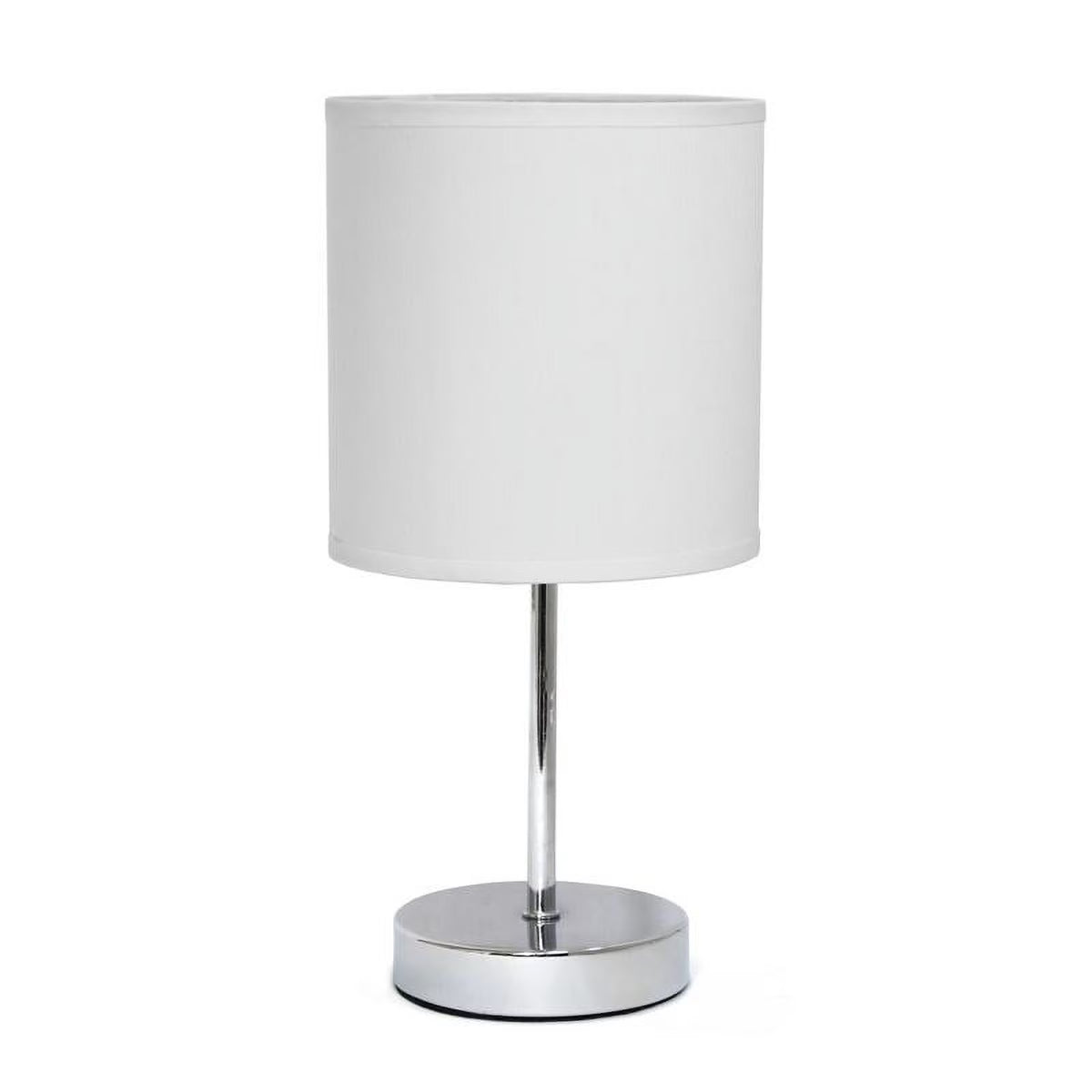 White Mini Table Lamp with Fabric Shade A28047
