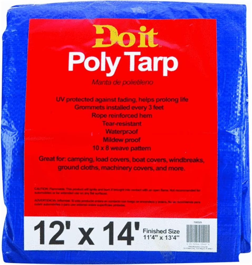 Medium-Duty Tarpaulin, 12X14, Blue A714876