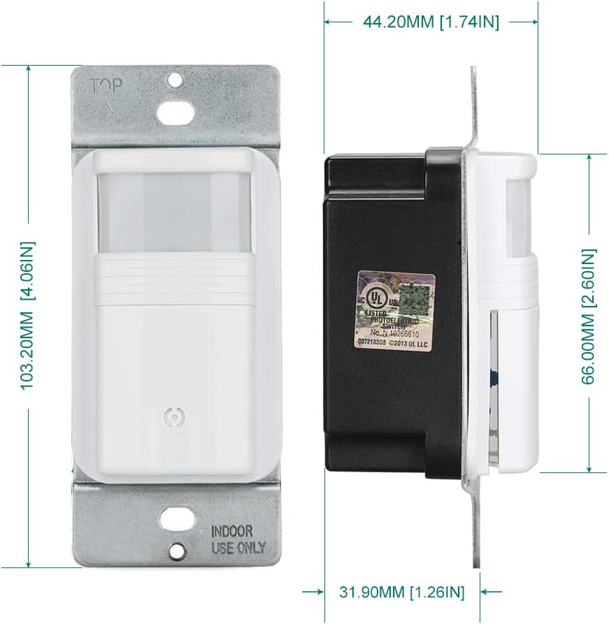 Motion Activated Wall Switch, Single Pole, 10 Pack Y6334
