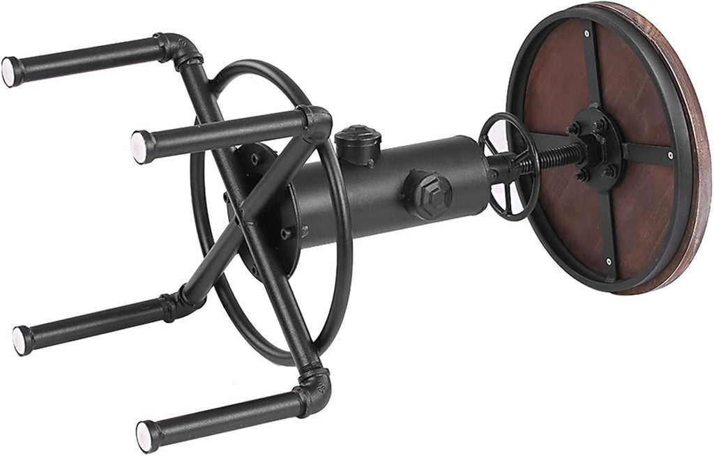 Black Adjustable Swivel Bar Stools Set of 2 N6299