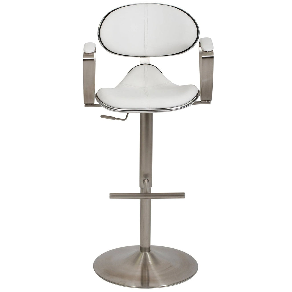 White Adjustable Height Swivel Bar Stool I892