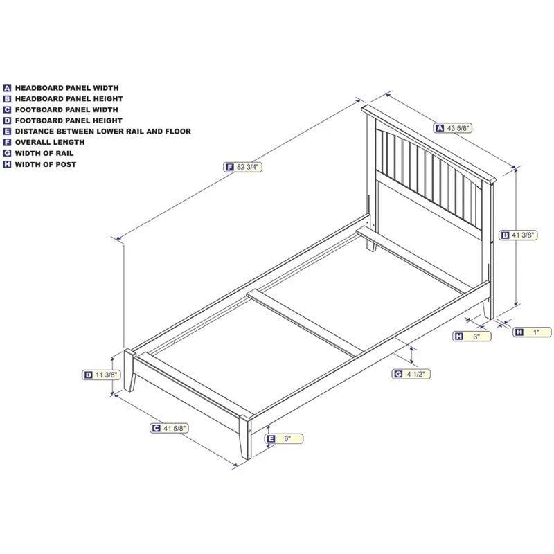 White Twin XL Traditional Bed J818
