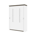 61" Full Murphy Bed in White and Walnut Gray Y547