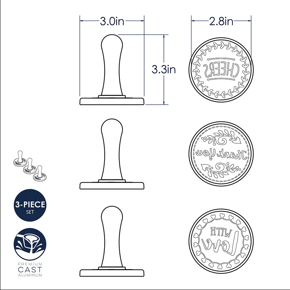 Cast Aluminum Cookie Stamp Set T7659