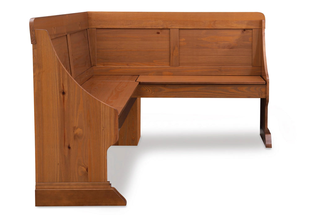 Natural Pine Wood Corner Dining Table with Storage J12749