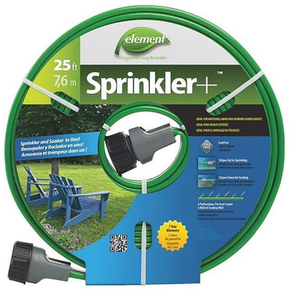Black Rubber Sprinkler Hose 25 ft D76422