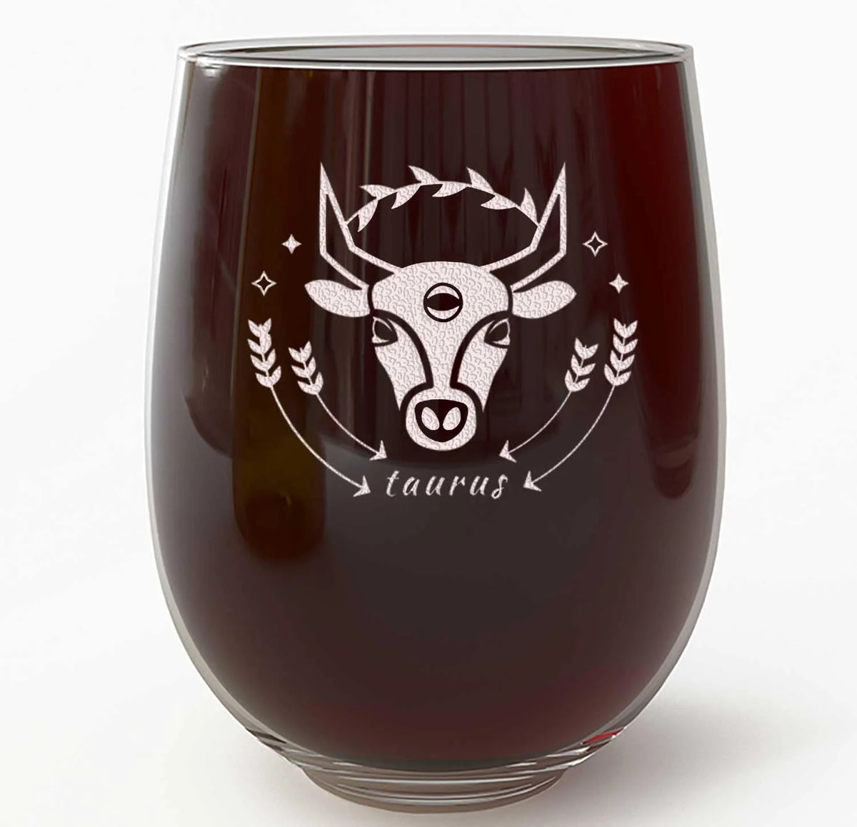 Etched 17Oz Stemless Wine Glass L5046