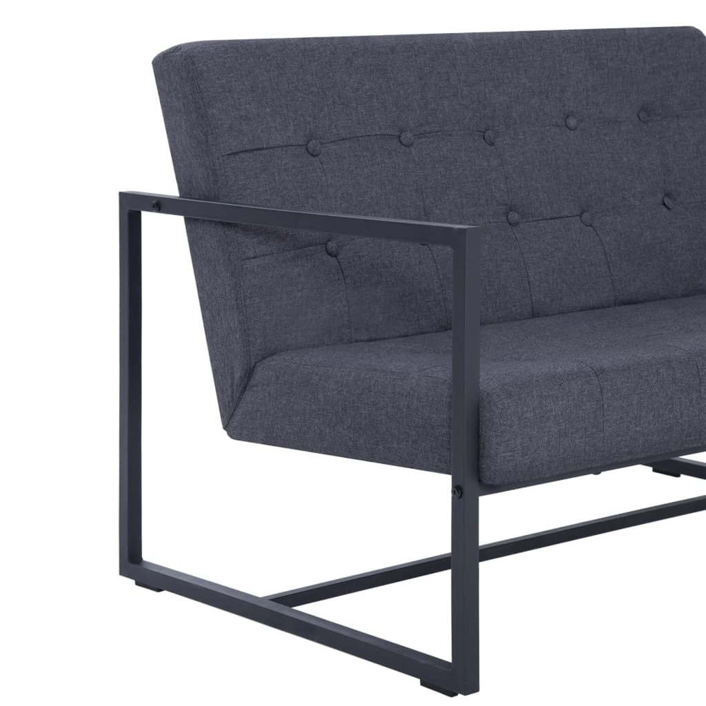 Dark Gray 2-Seater Sofa with Armrests H441