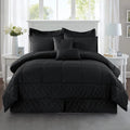 10 Piece Black King Bed in a Bag Comforter Set S2922