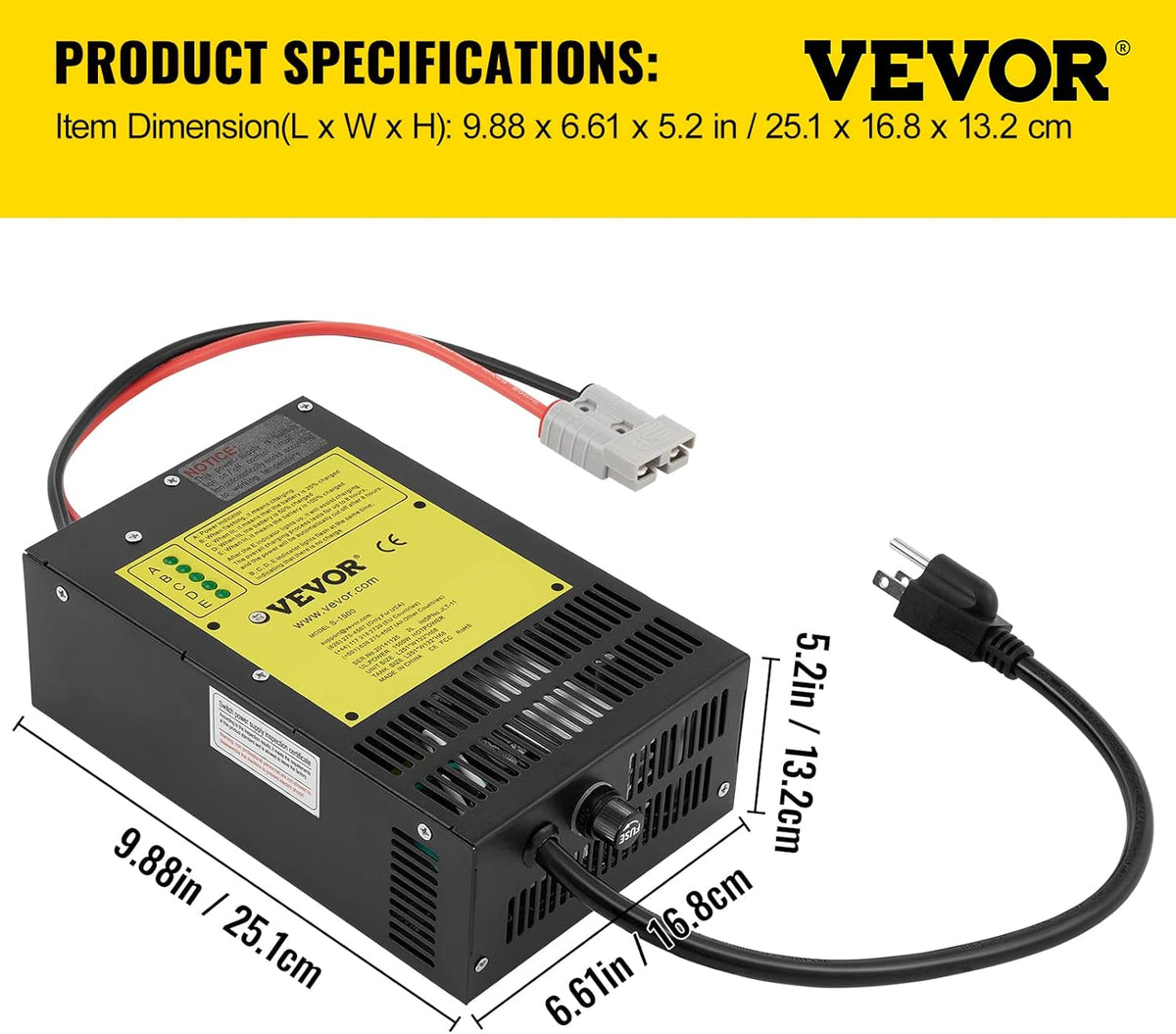 110 Volt AC to 12 Volt DC 1200W Power Converter Charger N357
