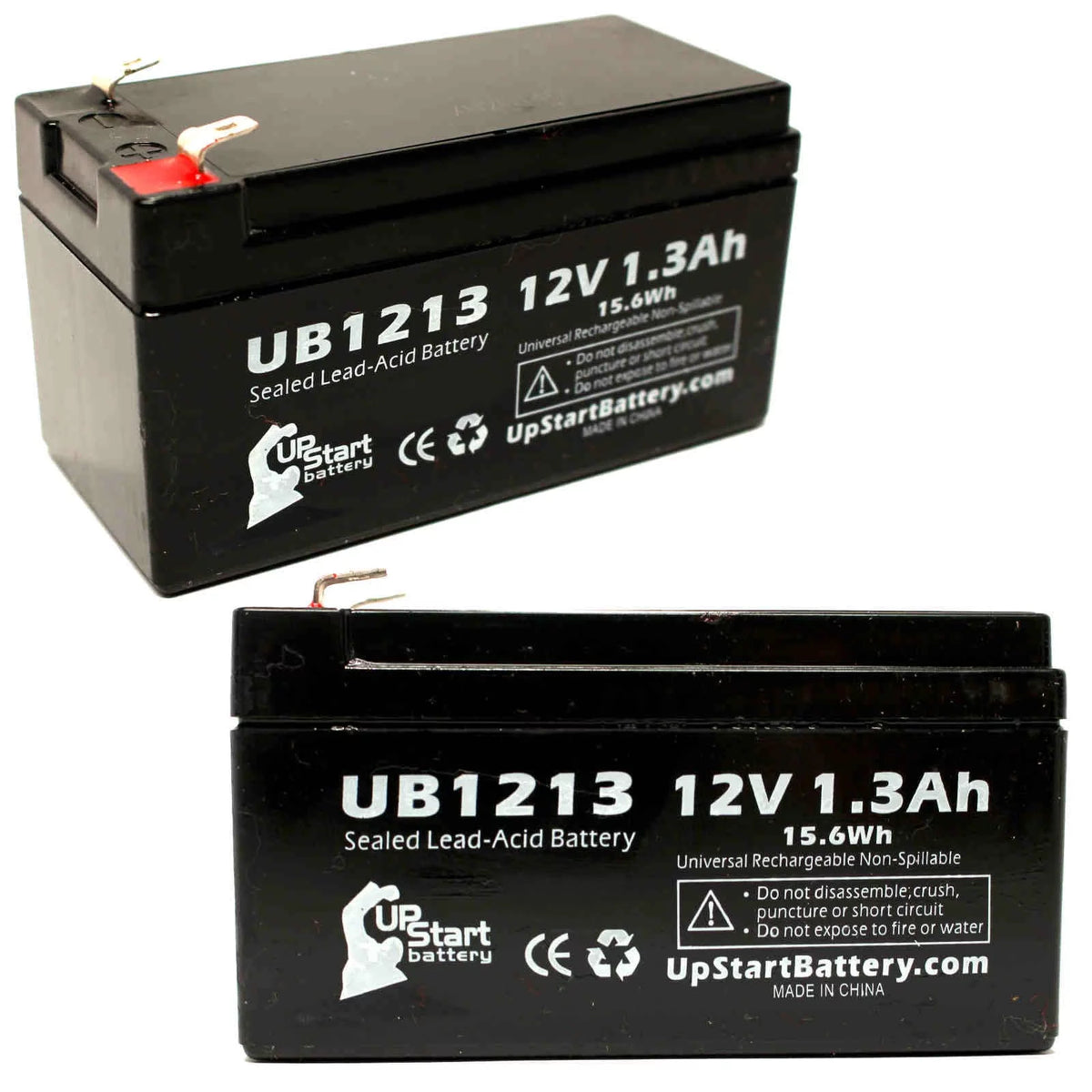 12V 1.3Ah Sealed Lead Acid Battery with Terminal Adapters Q896396