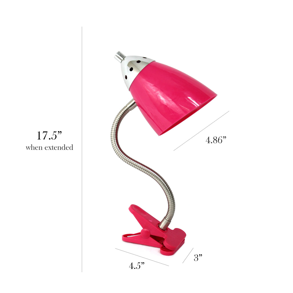 Pink Flexible Gooseneck Clip Desk Lamp K687