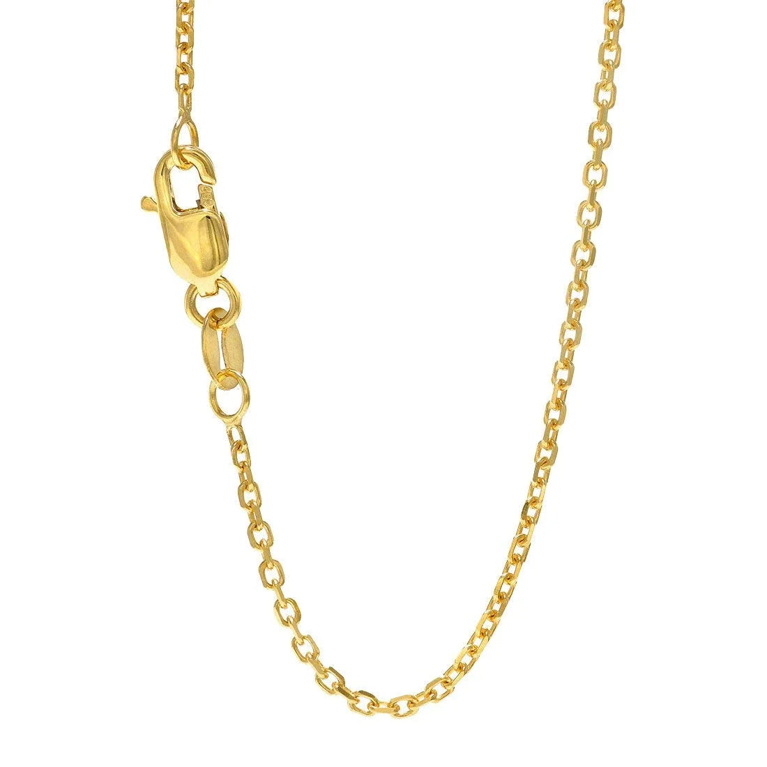 14k Solid Yellow Gold Cable Chain Necklace, 30 Inches F3093