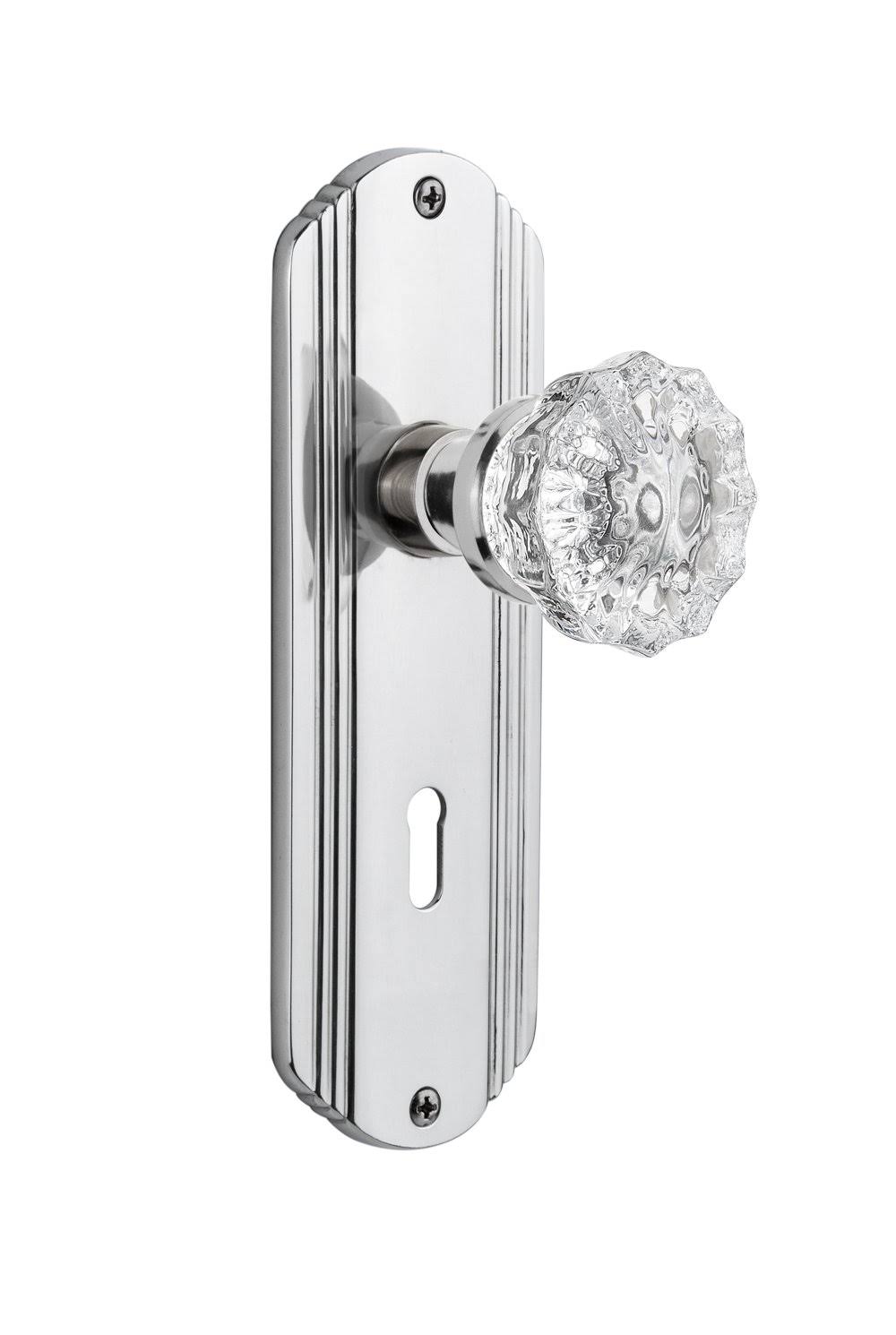 Crystal Glass Door Knob, Bright Chrome S24958