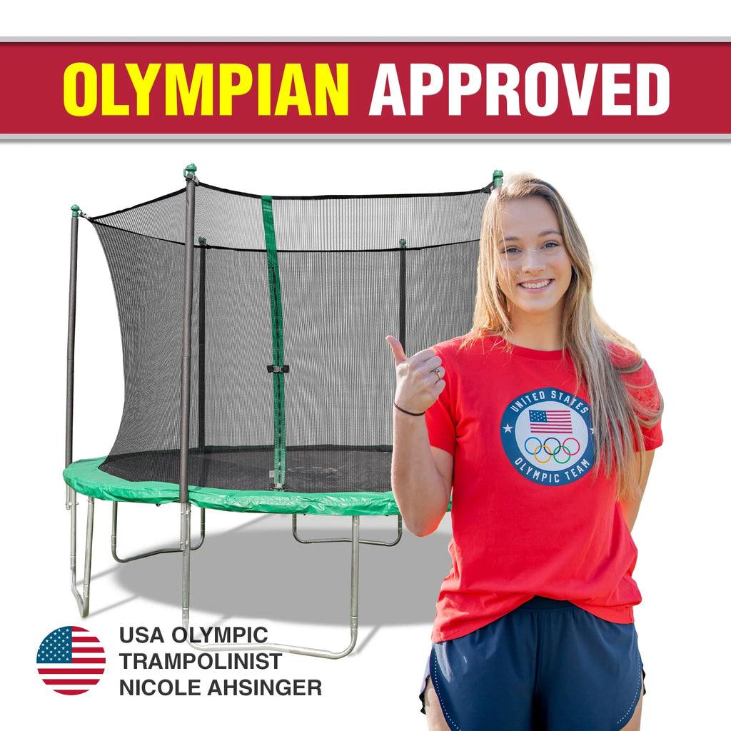 12' Trampoline with Safety Enclosure & Jump Mat Q40639