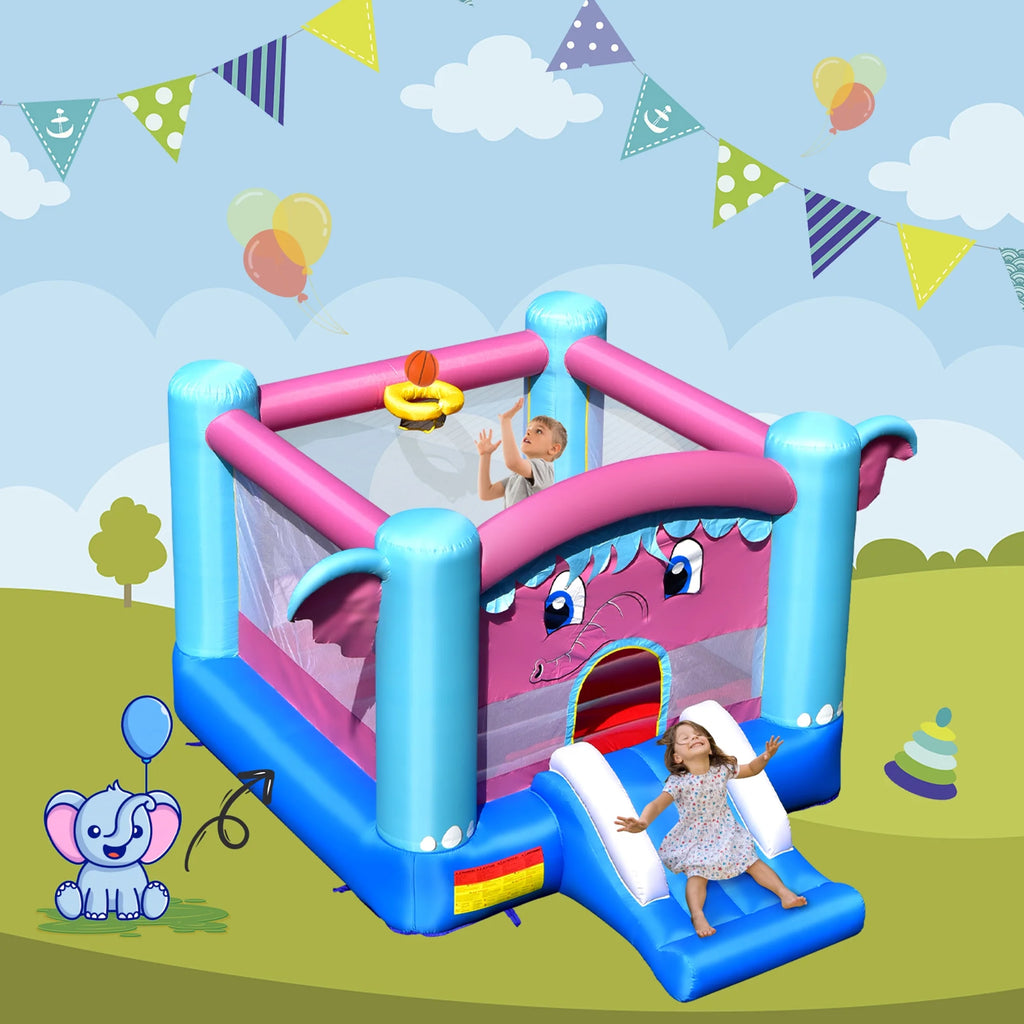 Inflatable Bounce House 3-in-1 Elephant Theme Castle with Blower Y2059