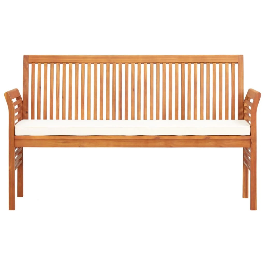 3-Seater Patio Bench with Cushion Solid Acacia Wood L670224