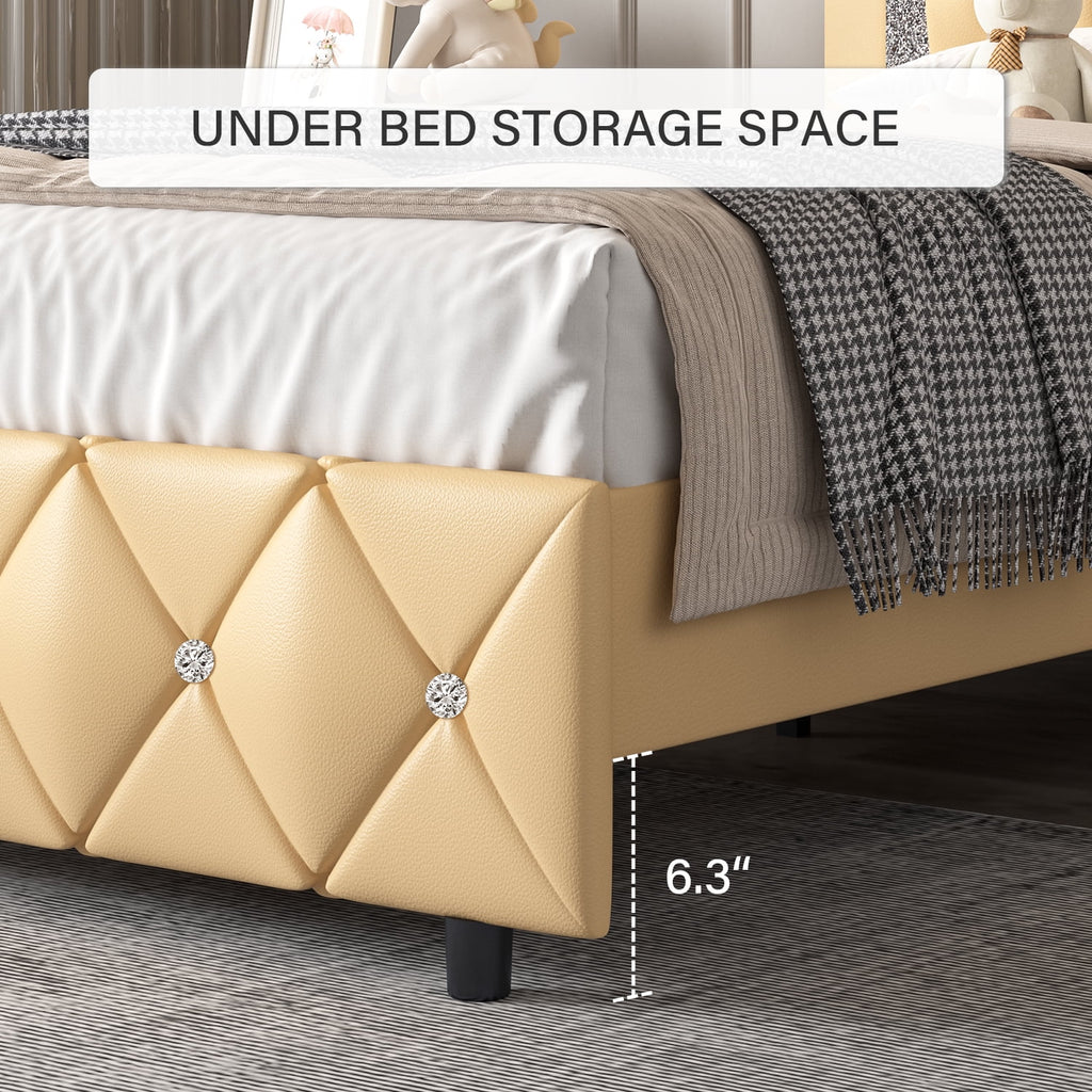 Black Queen Size Upholstered Platform Bed with Tufted Headboard J28650