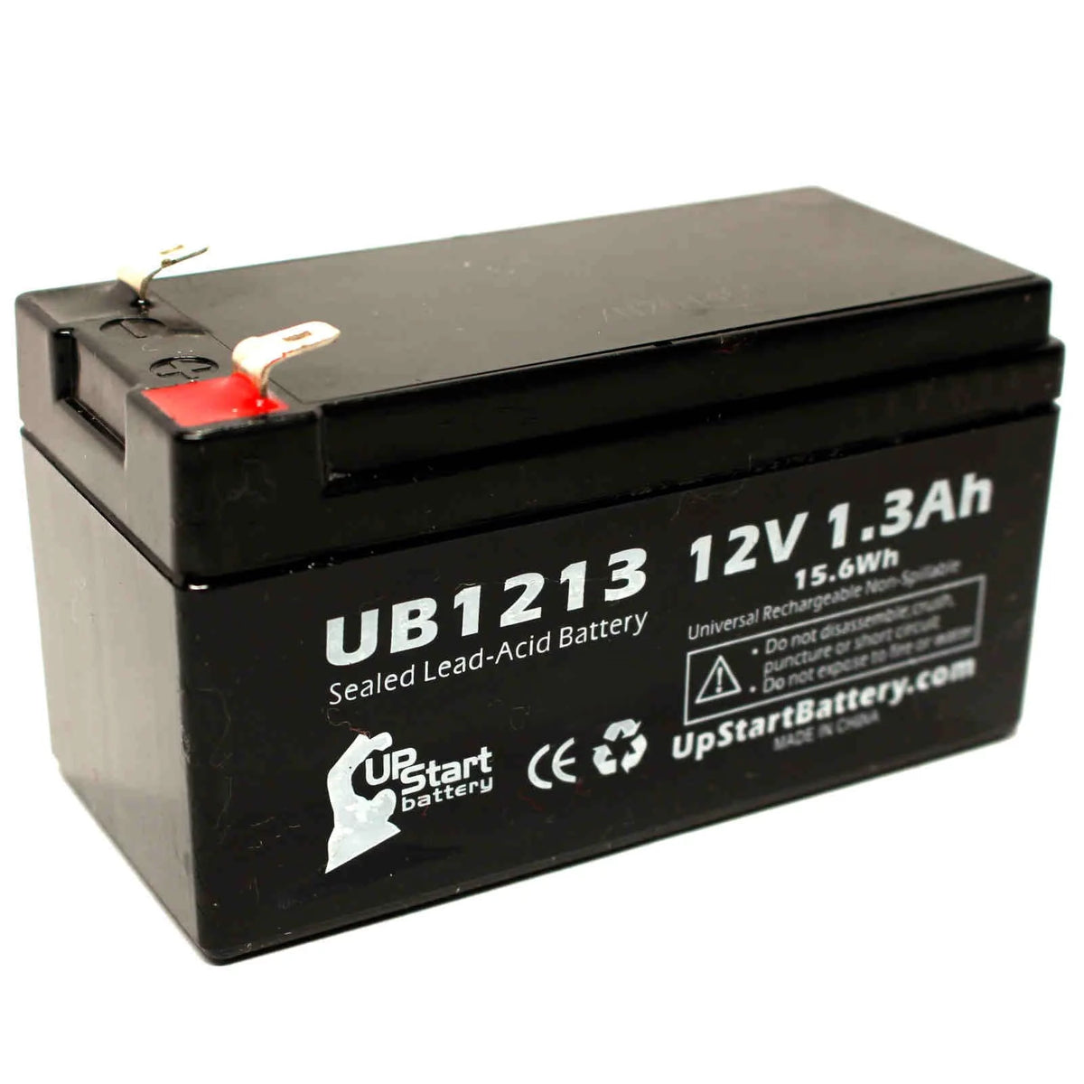 12V 1.3Ah Sealed Lead Acid Battery with Terminal Adapters Q896396