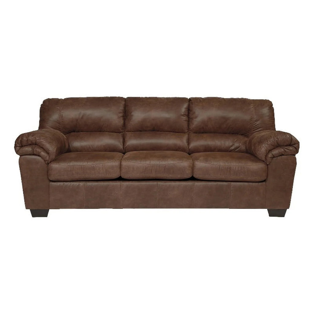 Faux Leather Full Sleeper Sofa in Coffee Dark Brown P978