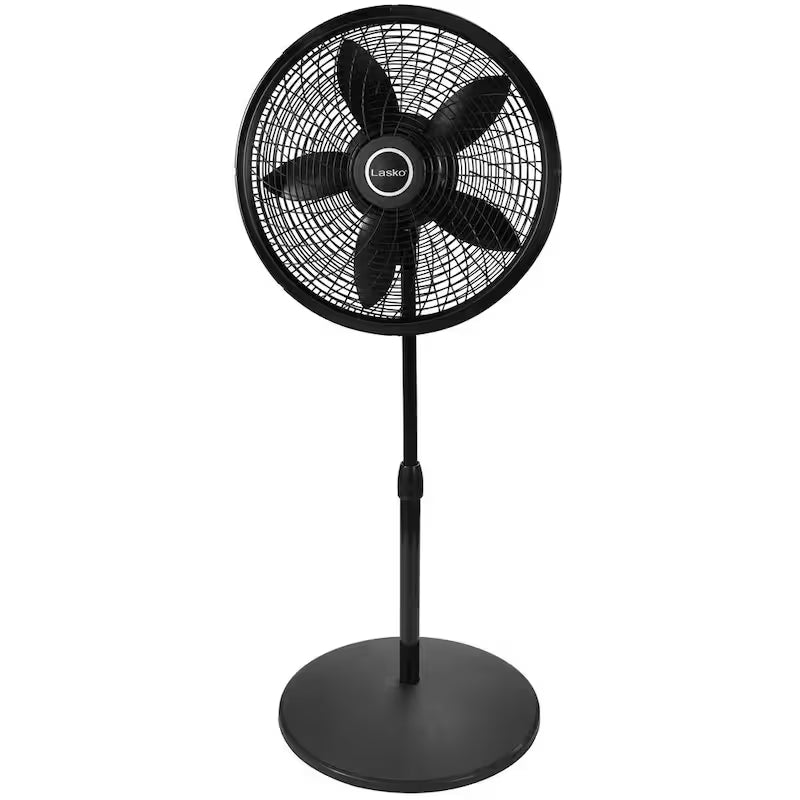 18 in. 3 Speed Oscillating Pedestal Fan with Adjustable Height in Black Z917