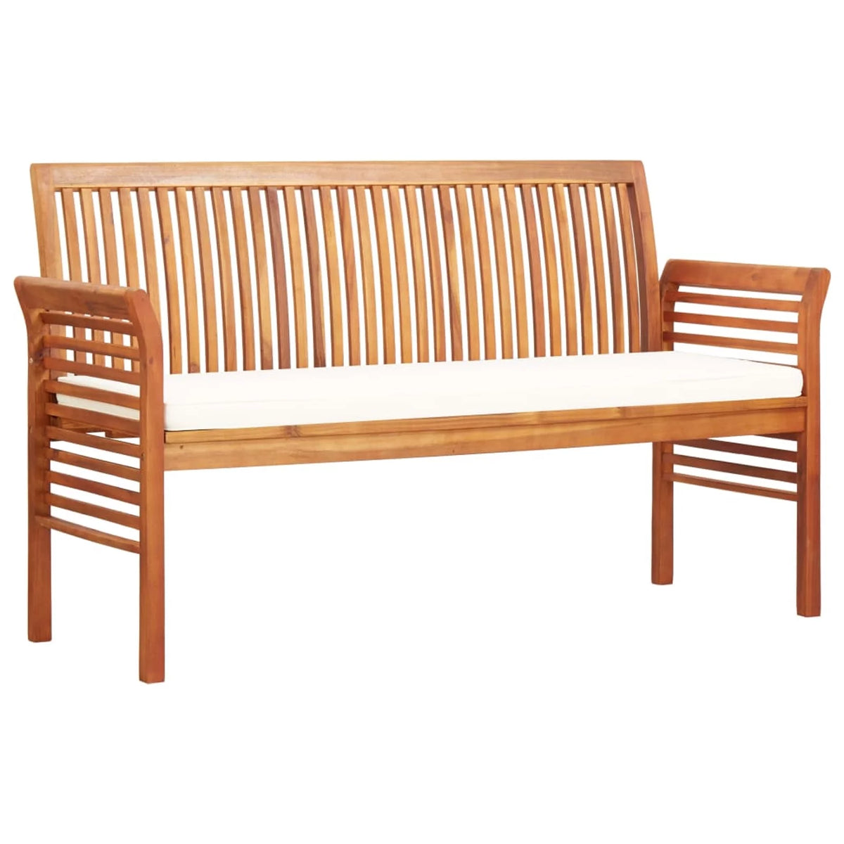 3-Seater Patio Bench with Cushion Solid Acacia Wood L670224