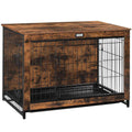 Large Wooden Dog Crate Furniture with Pull-Out Tray V440