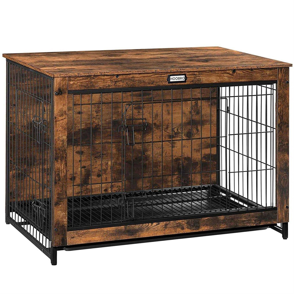 Large Wooden Dog Crate Furniture with Pull-Out Tray V440