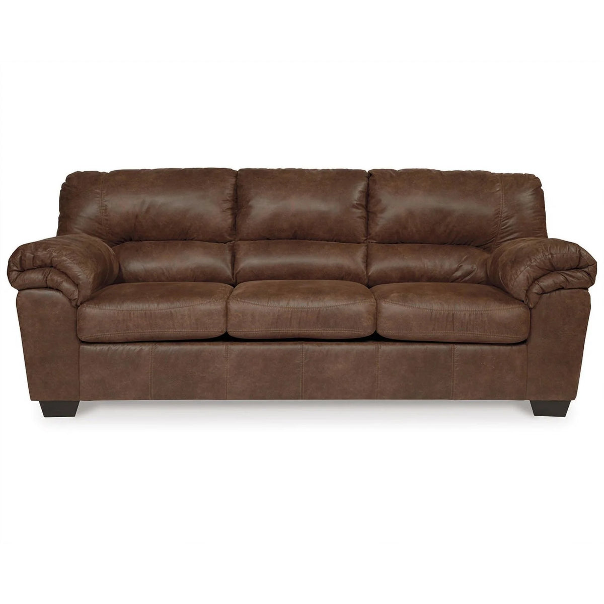 Faux Leather Full Sleeper Sofa in Coffee Dark Brown P978