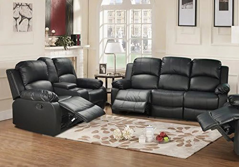 Black 3 Piece Recliner Sofa Loveseat and Chair C509501