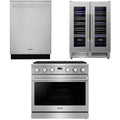 36 Gas Range, Dishwasher and Wine Cooler X795486
