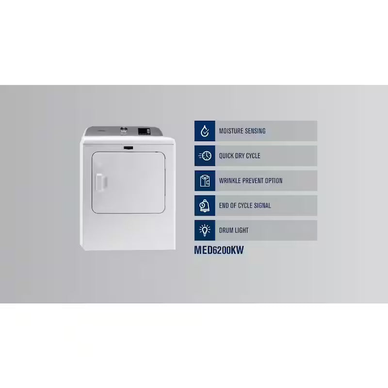 White Electric Vented Dryer with Moisture Sensing Y178