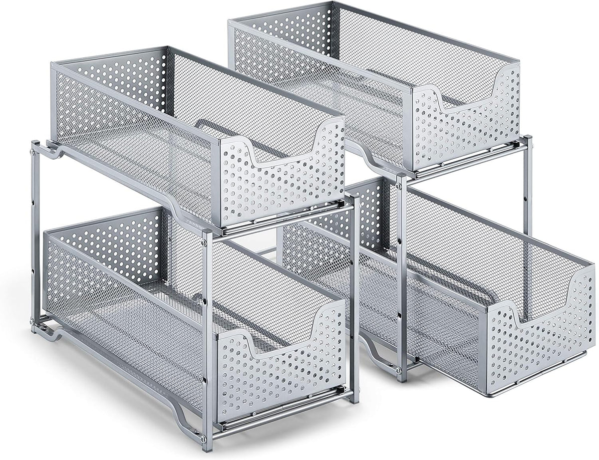 2 Tier Under Sink Cabinet Organizer with Sliding Drawer U98308