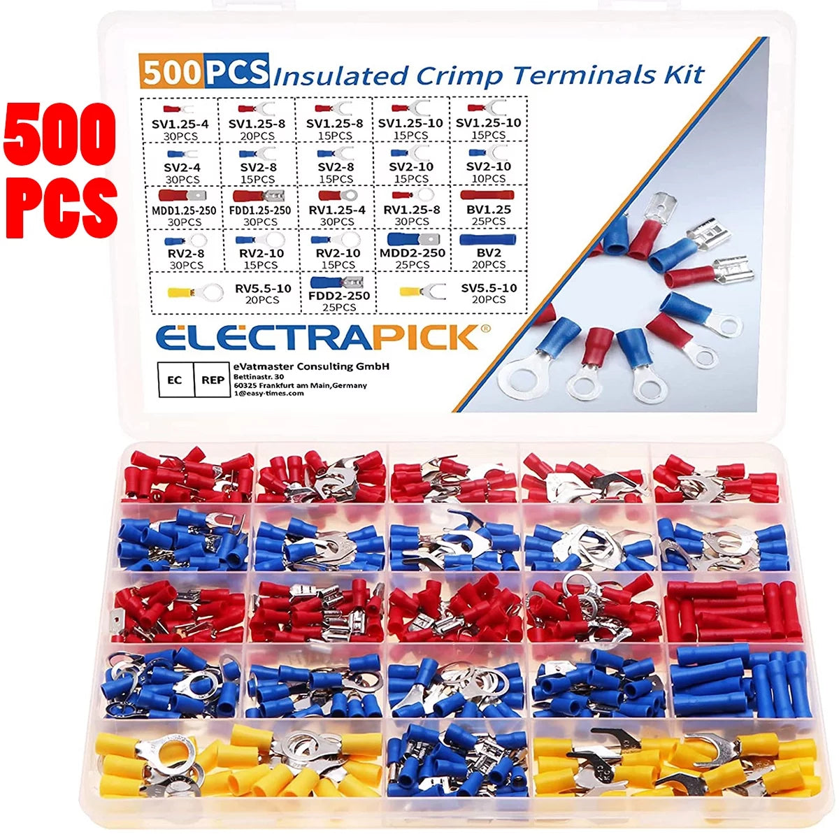 500 PCS Insulated Electrical Wire Connectors Kit B685054