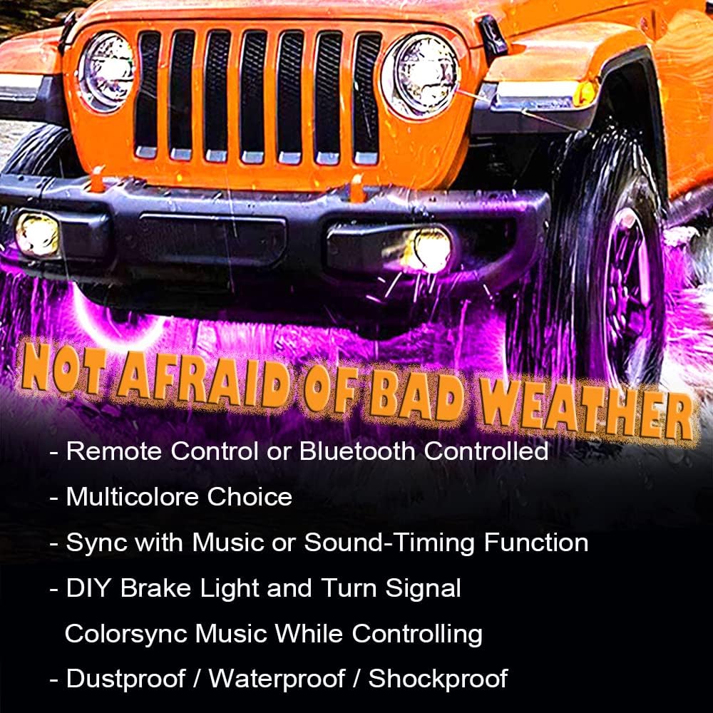 17IN Pure White LED Wheel Ring Light Kit 4PCS Single Row Waterproof P71449