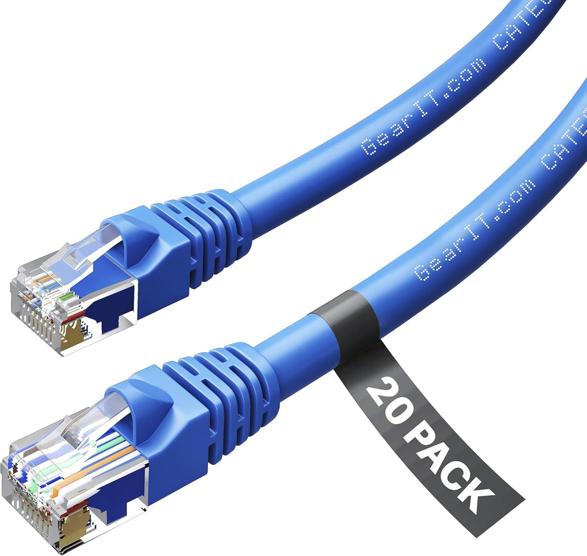 Blue Cat 6 Ethernet Cable 25 ft (20-Pack) L963