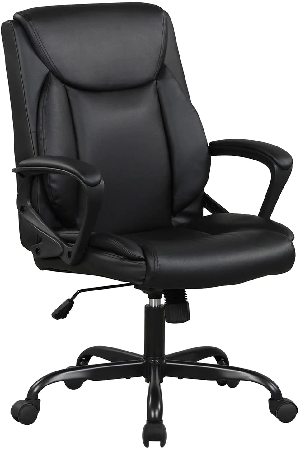 Black Ergonomic PU Leather Office Chair with Lumbar Support K127
