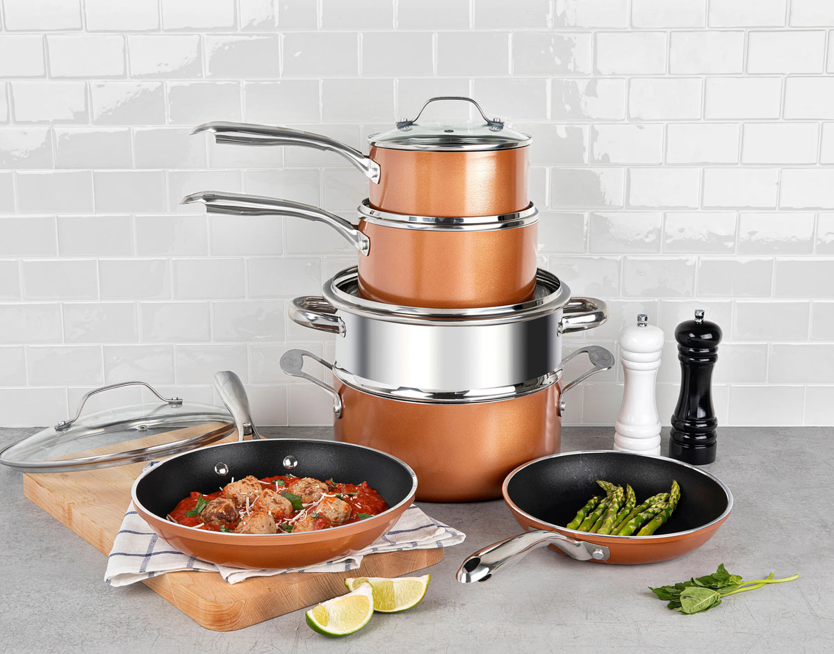 10 Piece Copper Nonstick Cookware Set Z254738