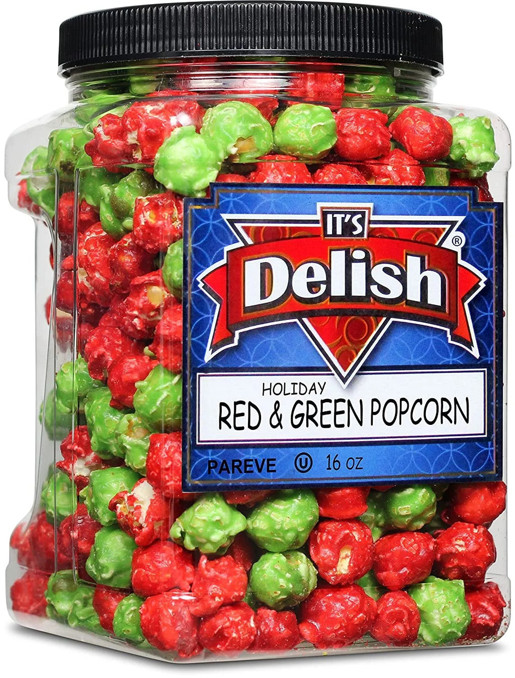 Holiday Red & Green Popcorn 16 Oz Jumbo Container C8307