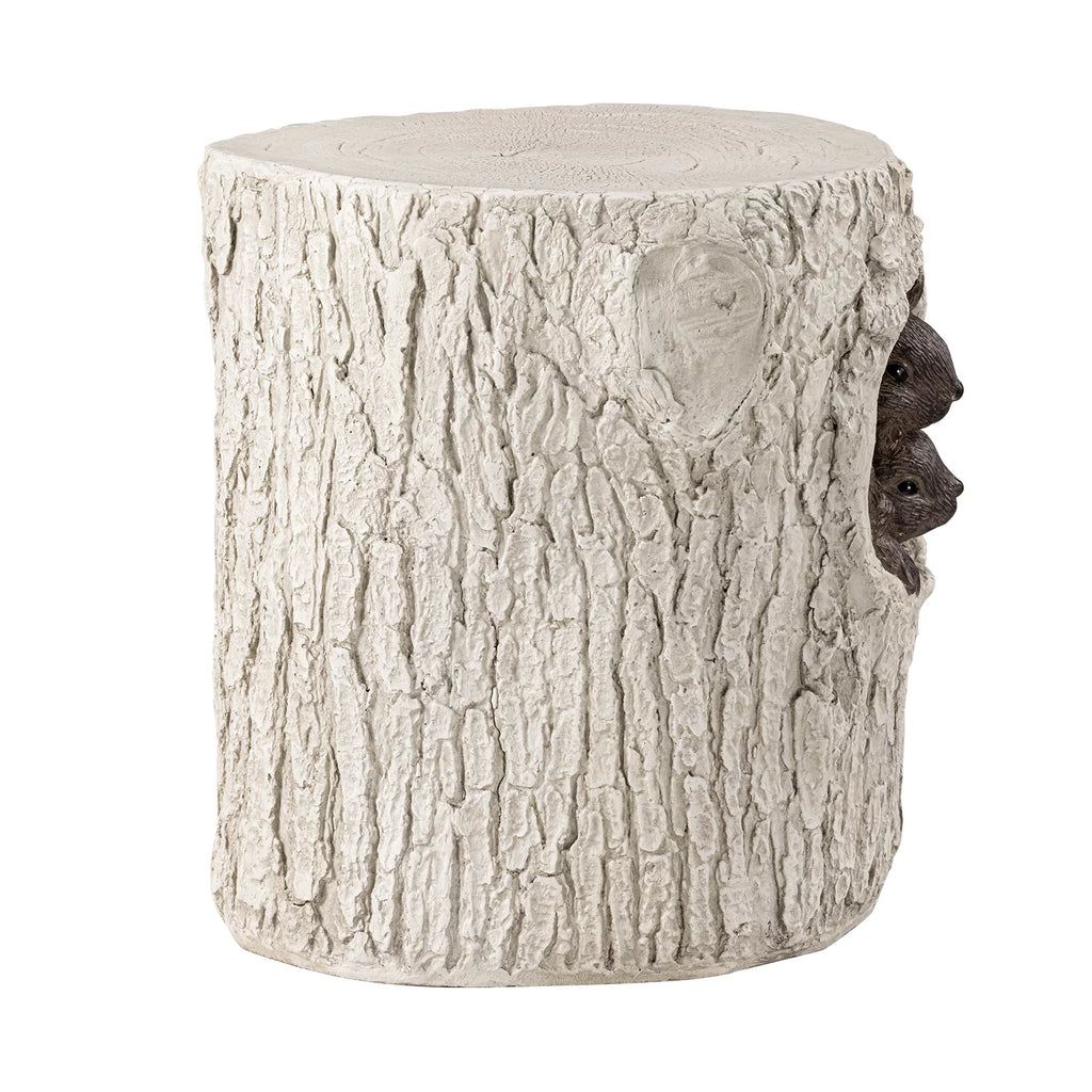 Hand-Painted Wood Stump Stool R561
