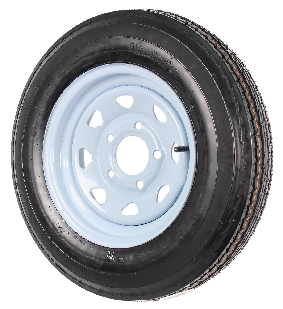 2-Pack Trailer Tire On Rim 530-12 12 in. White Spoke Wheel 5 Bolt C4471