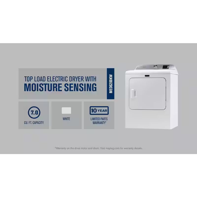 White Electric Vented Dryer with Moisture Sensing Y178
